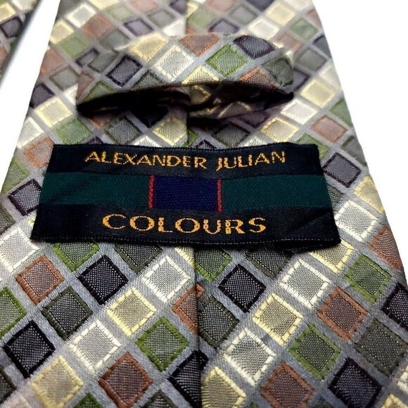 Alexander Julian Polyester‎ Tie Woven Multi-Colored Long - Picture 4 of 6